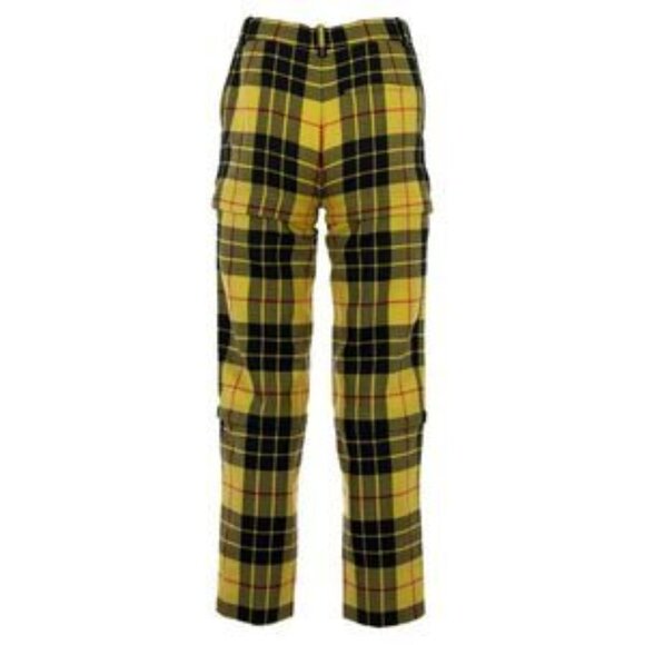 Balenciaga Tartan Wool Straight-Leg Pants in Yellow Wool - Picture 1 of 7